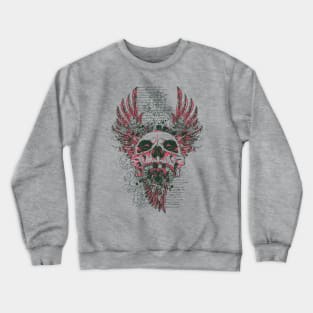 Vintage Zombie Skull with Wings Crewneck Sweatshirt